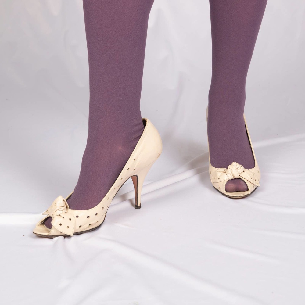70s Off White Pancaldi Heels | US 8.5 | VTG Vintage
